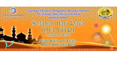 Selamat Hari Raya Idul Fitri 1 Syawal 1437H Minal Aidin wal Faizin Mohon Maaf Lahir Batin