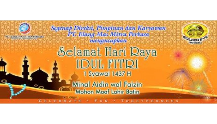 Selamat Hari Raya Idul Fitri 1 Syawal 1437H Minal Aidin wal Faizin Mohon Maaf Lahir Batin